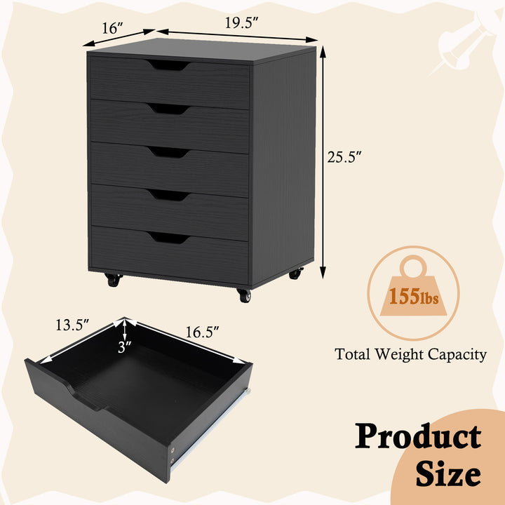 Drawers Cabinet Mobile Lateral Filing Organizer