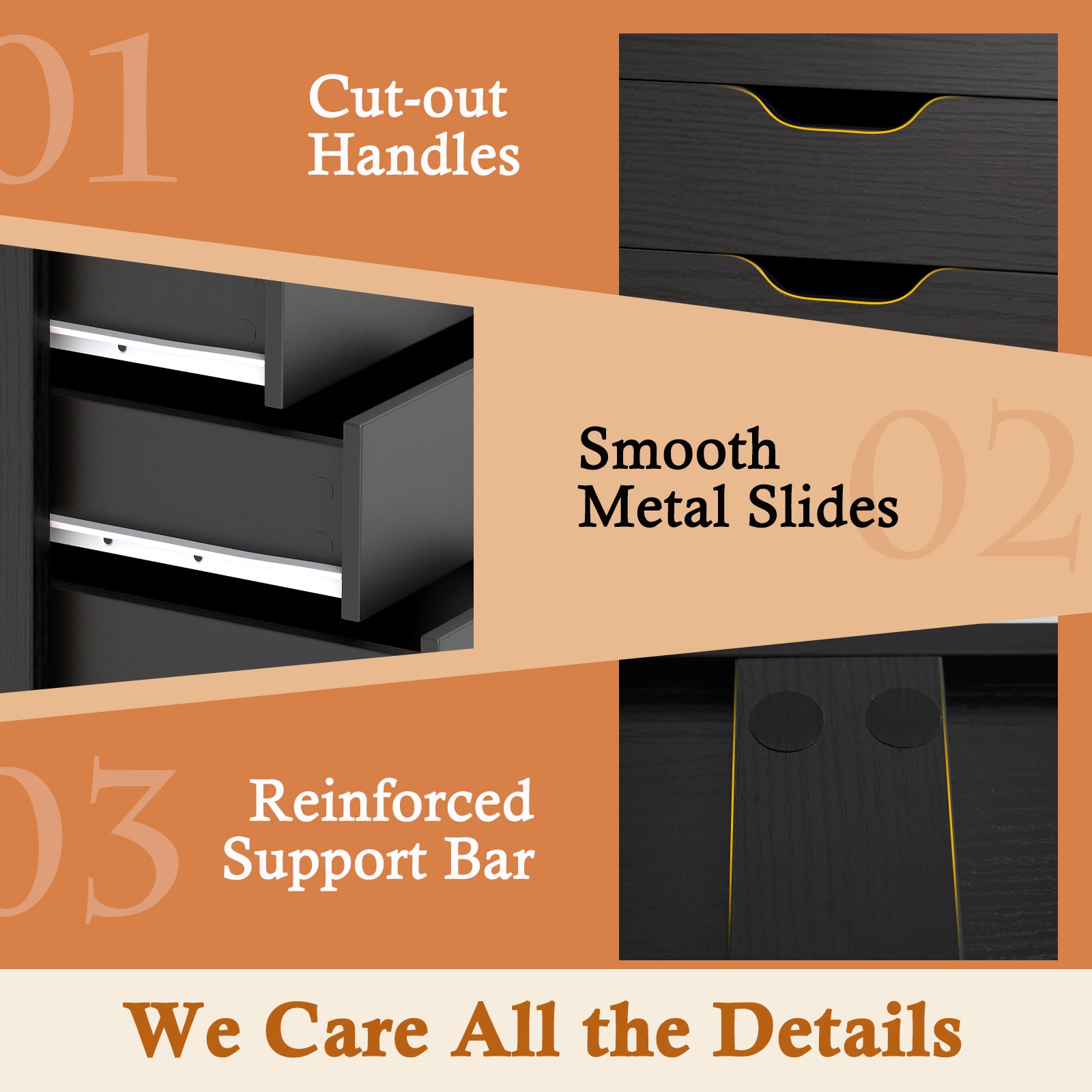 Drawers Cabinet Mobile Lateral Filing Organizer