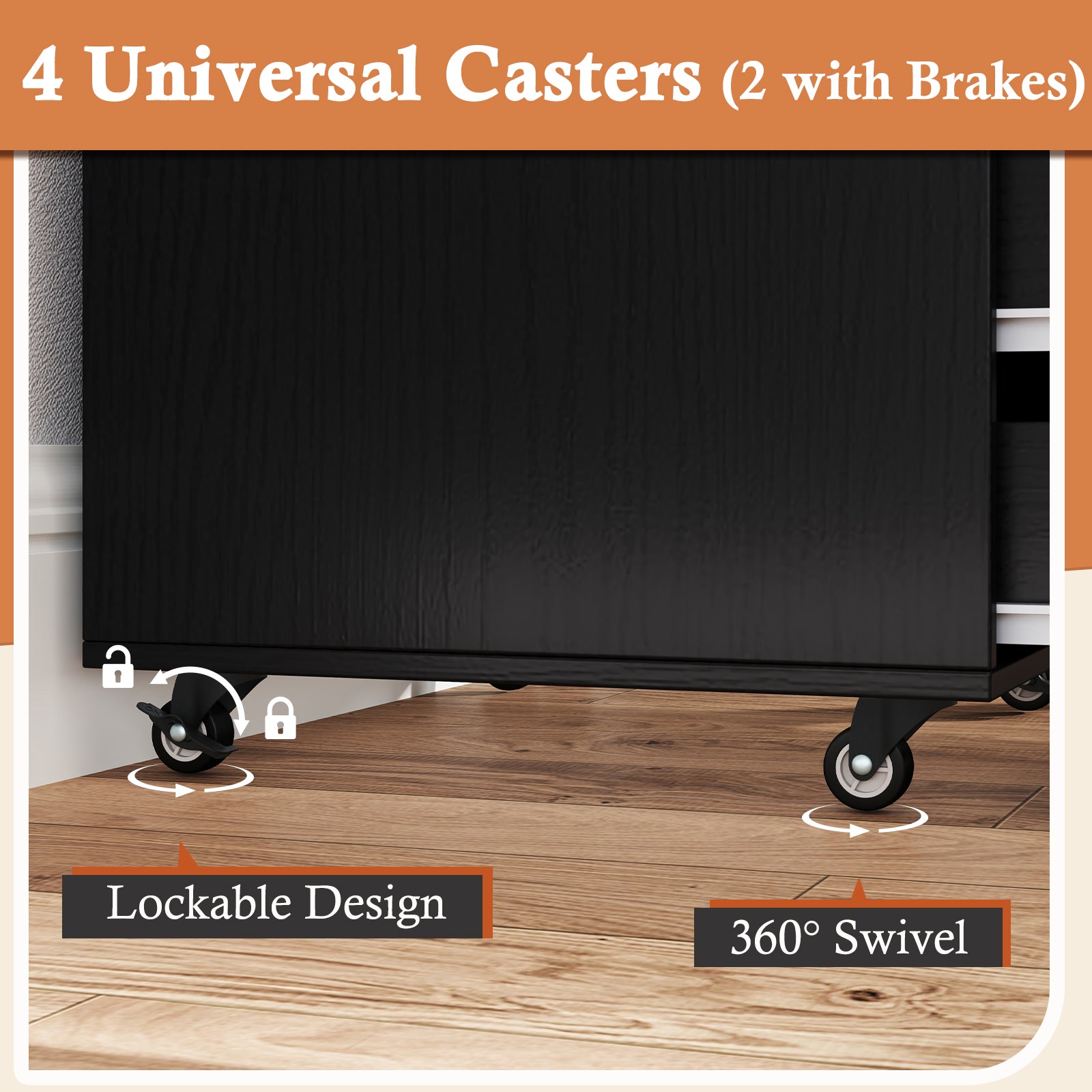 Drawers Cabinet Mobile Lateral Filing Organizer
