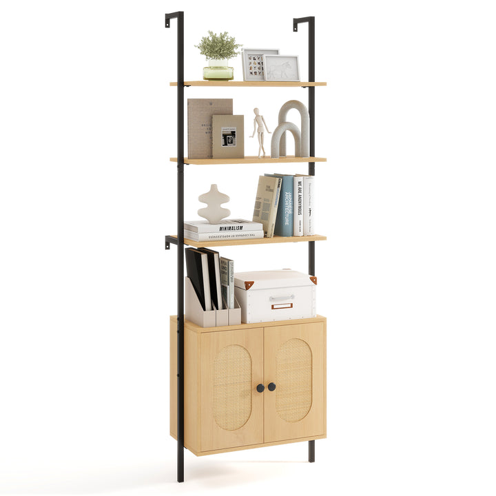 Giantex Ladder Bookshelf with Cabinet