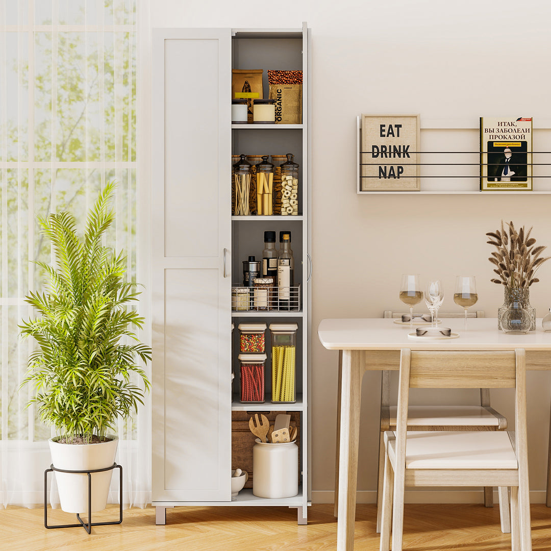 Giantex 74” Tall Wooden Storage Cabinet with 2 Doors