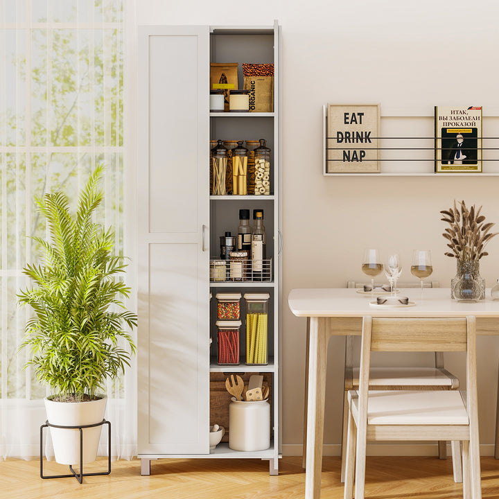 Giantex 74” Tall Wooden Storage Cabinet with 2 Doors