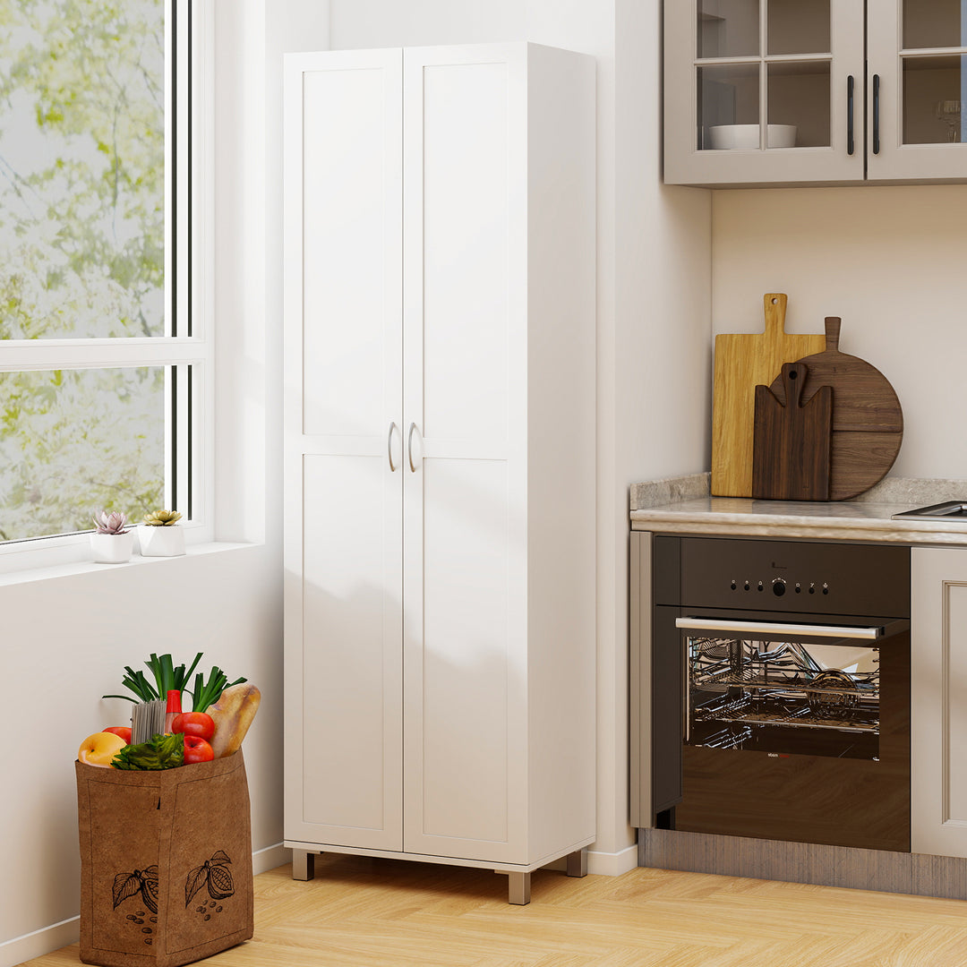 Giantex 74” Tall Wooden Storage Cabinet with 2 Doors