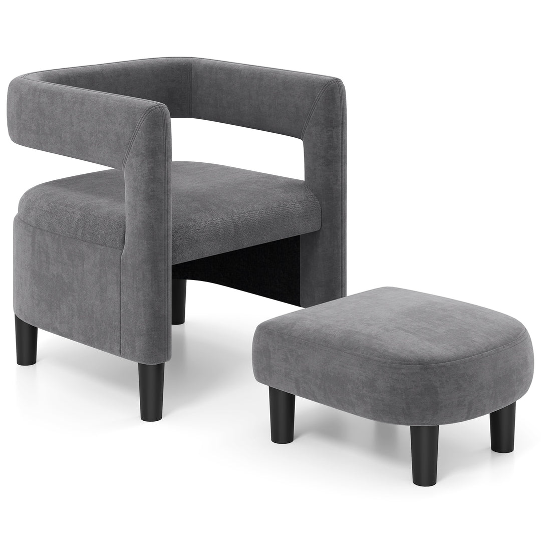 Giantex Velvet Accent Chair with Ottoman