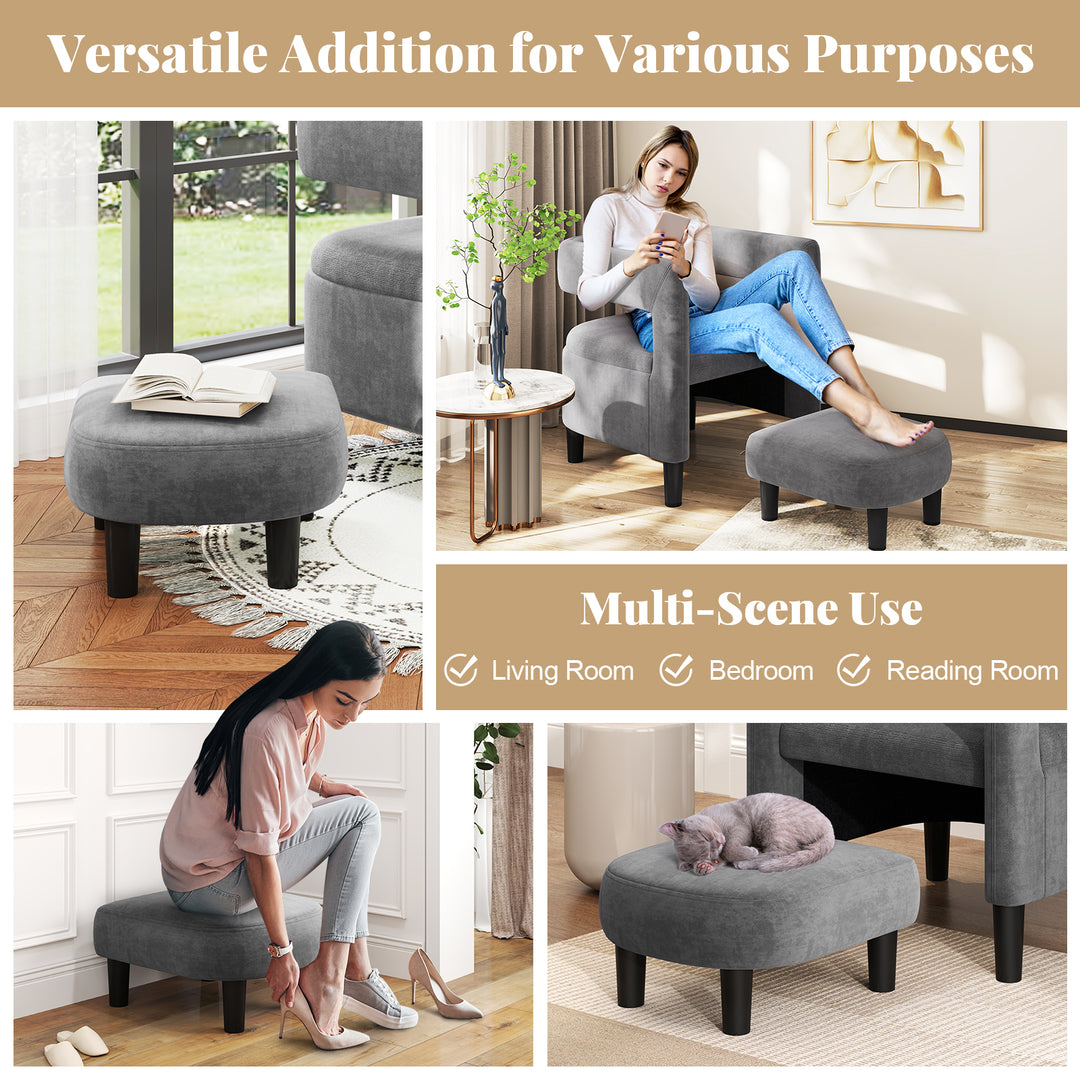 Giantex Velvet Accent Chair with Ottoman