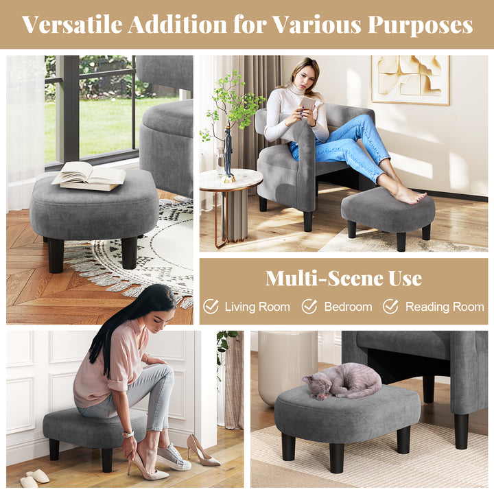 Giantex Velvet Accent Chair with Ottoman
