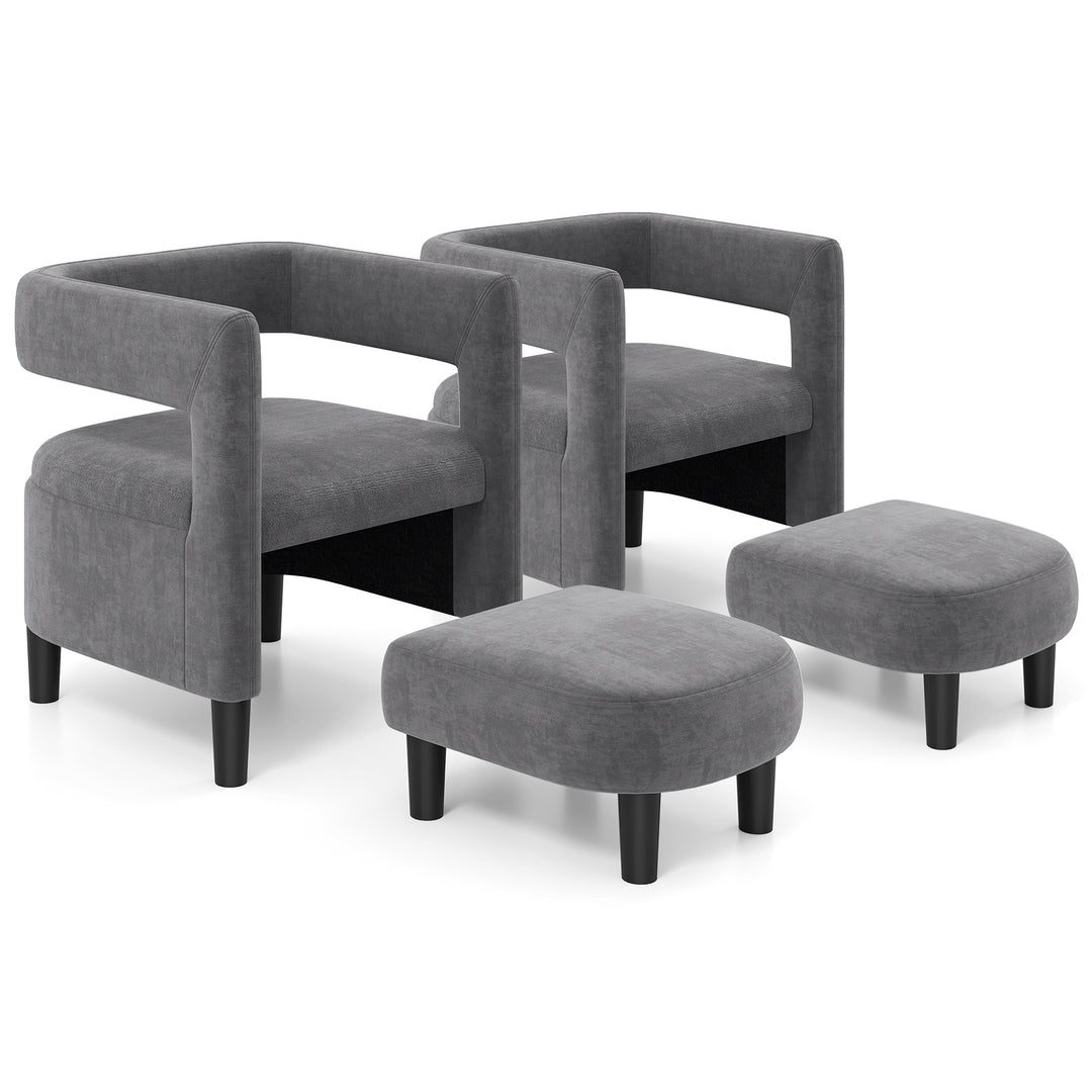 Giantex Velvet Accent Chair with Ottoman