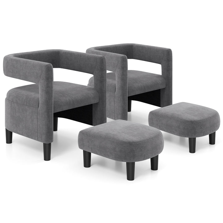 Giantex Velvet Accent Chair with Ottoman