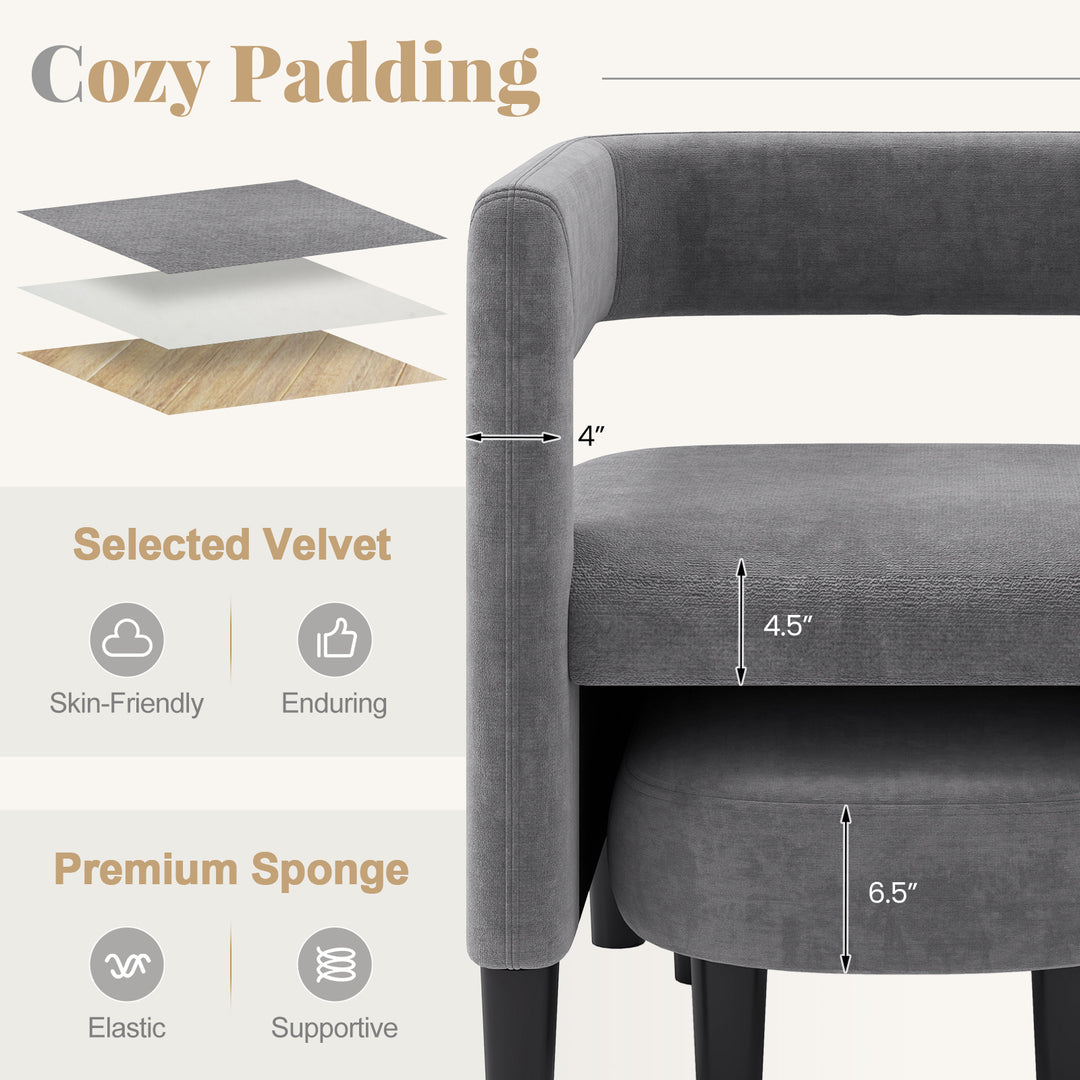 Giantex Velvet Accent Chair with Ottoman
