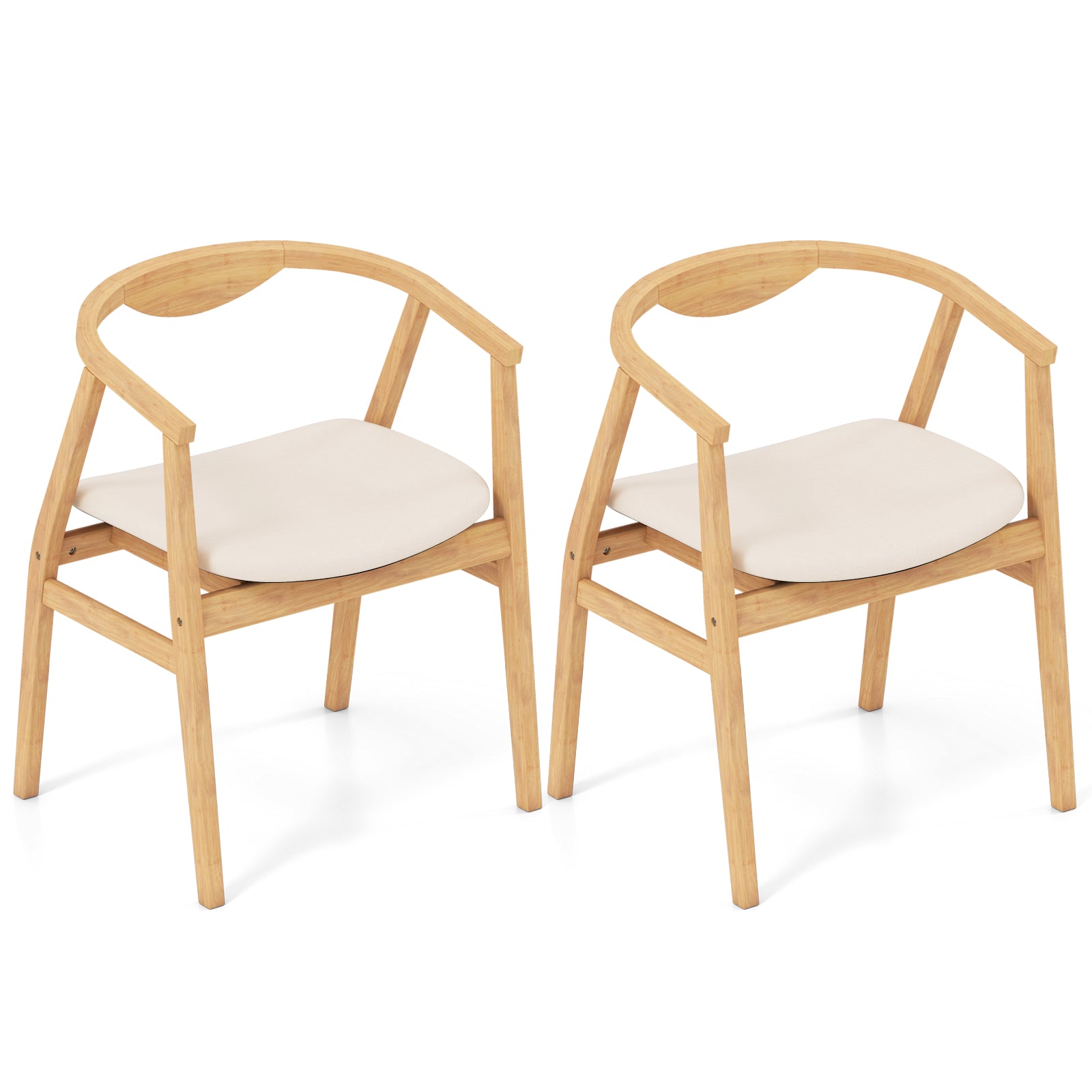 Giantex Modern Mid Century Accent Chair, Made of Fabric, Bamboo
