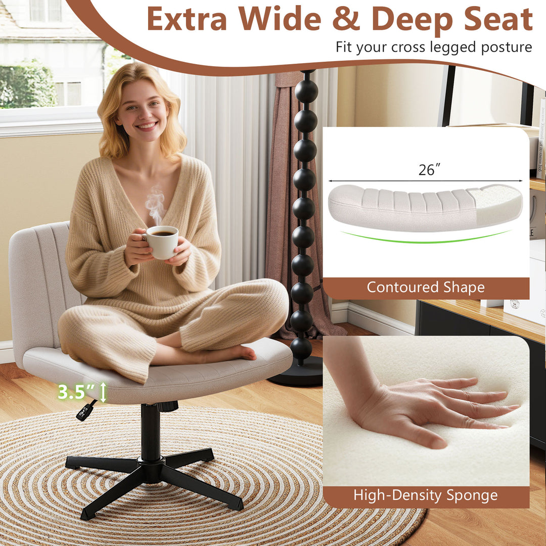 Giantex Armless Cross Legged Office Chair for Home