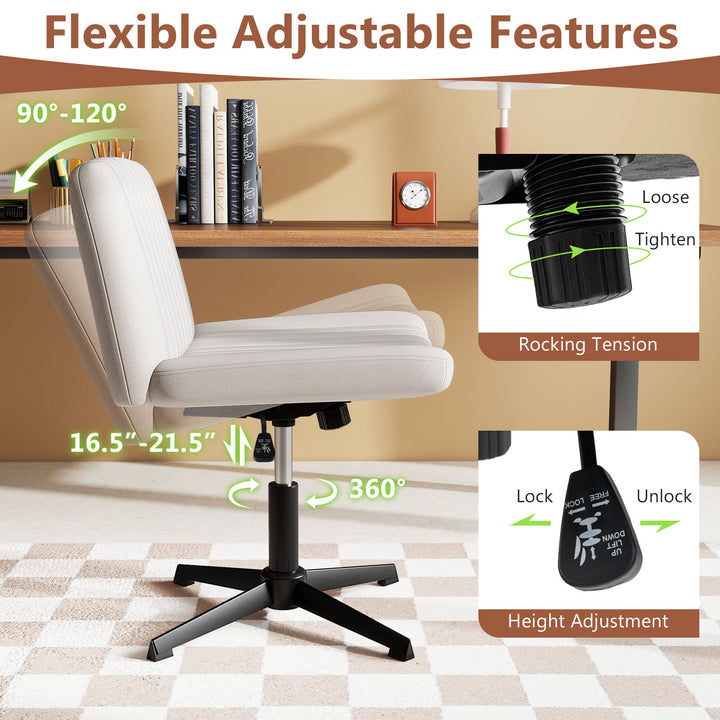 Giantex Armless Cross Legged Office Chair for Home