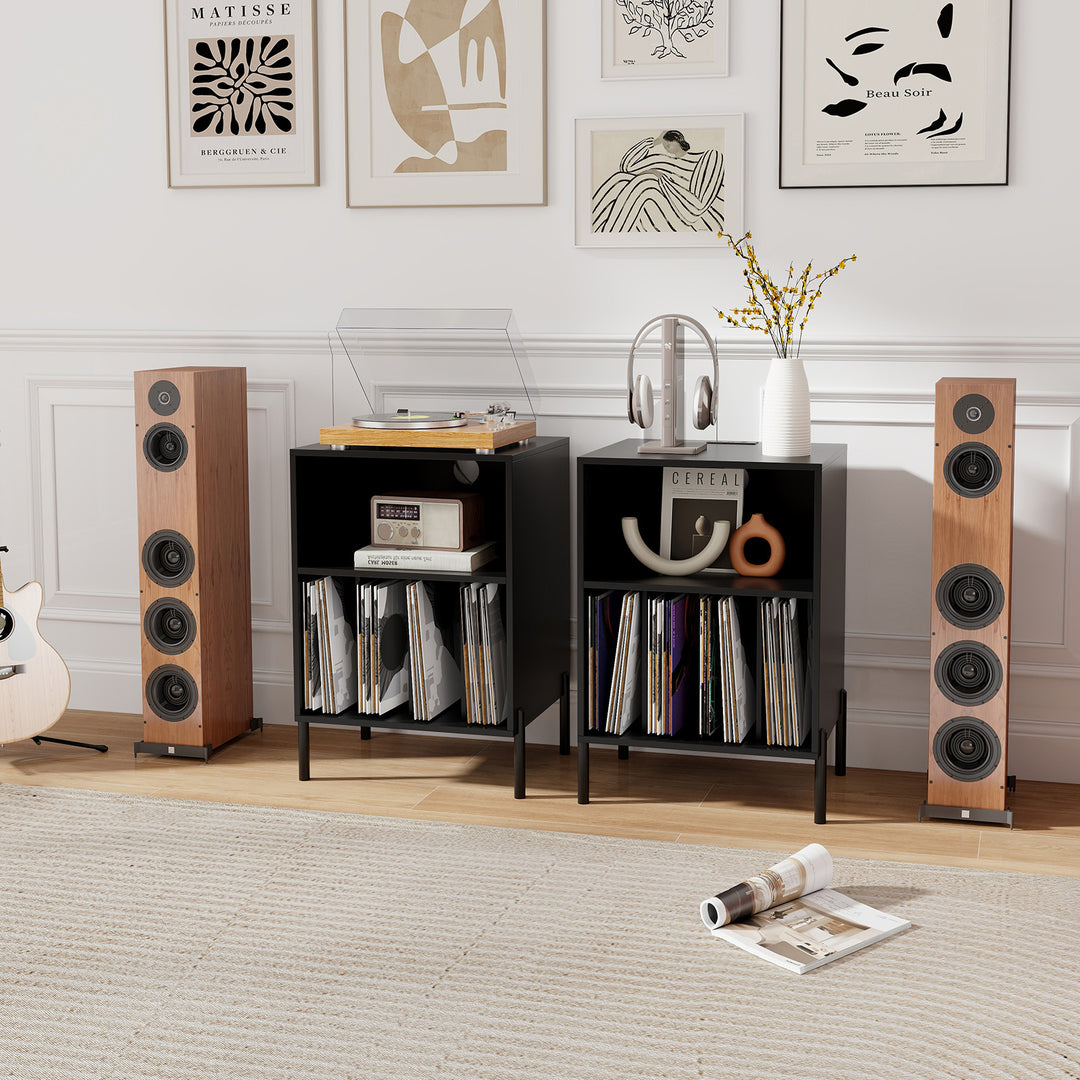 Giantex Record Player Stand with Charging Station