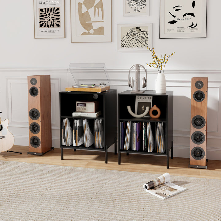 Giantex Record Player Stand with Charging Station