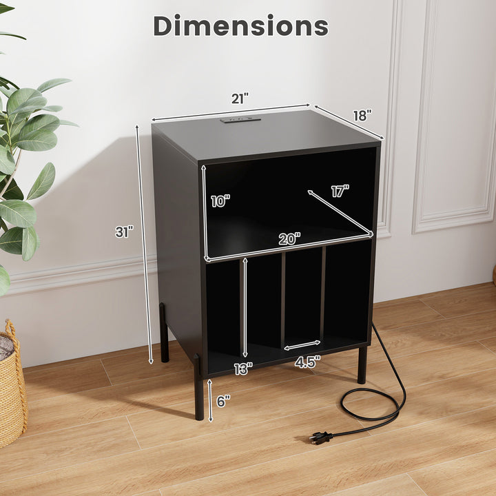 Giantex Record Player Stand with Charging Station