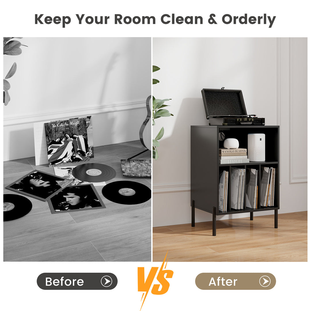 Giantex Record Player Stand with Charging Station
