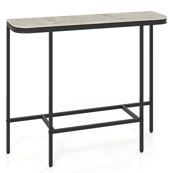 Giantex Farmhouse 44" Entryway Table with Faux Marble Tabletop &amp; Heavy-Duty Metal Frame