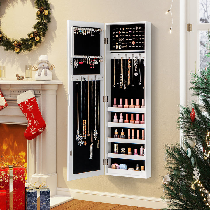 Giantex Wall Door Mounted Jewelry Armoire Cabinet with Full-length Mirror