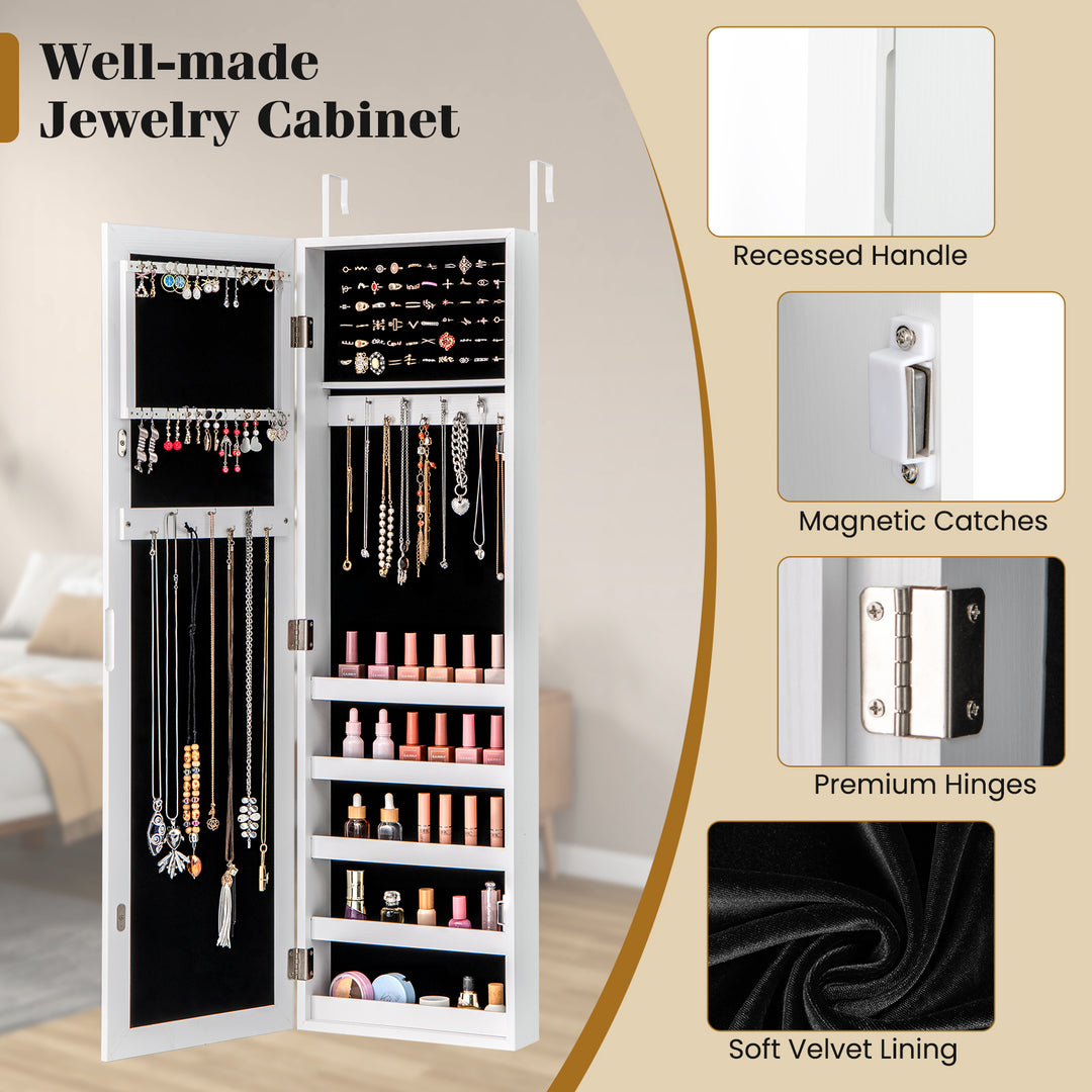 Giantex Wall Door Mounted Jewelry Armoire Cabinet with Full-length Mirror