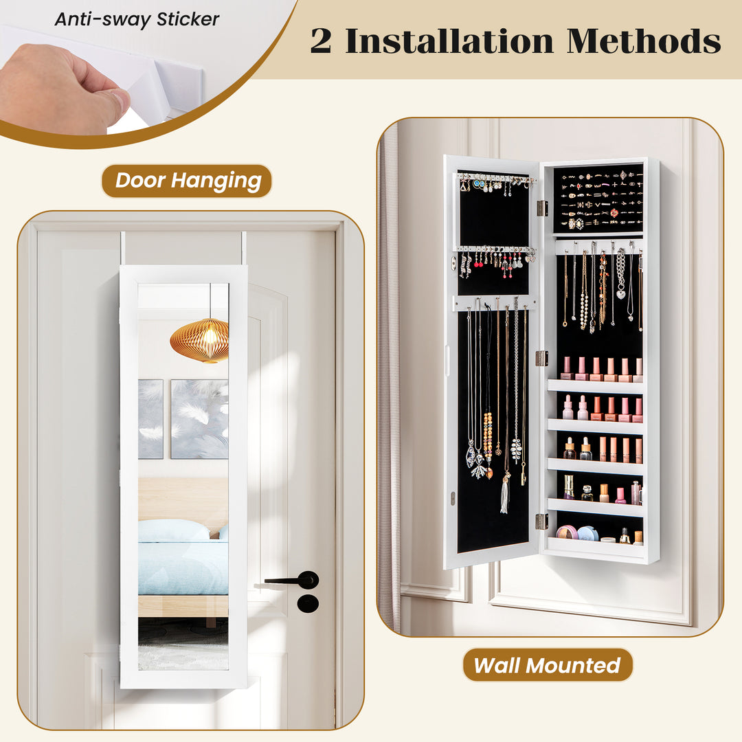Giantex Wall Door Mounted Jewelry Armoire Cabinet with Full-length Mirror