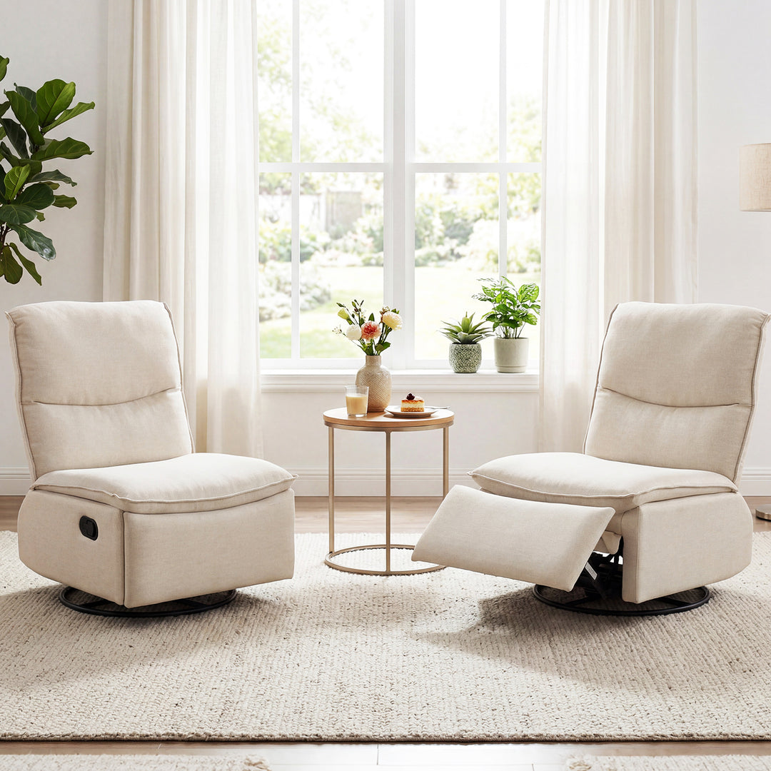 Giantex Swivel Rocking Recliner | 360° Reclining Rocker Chair with Adjustable Cushioned Back
