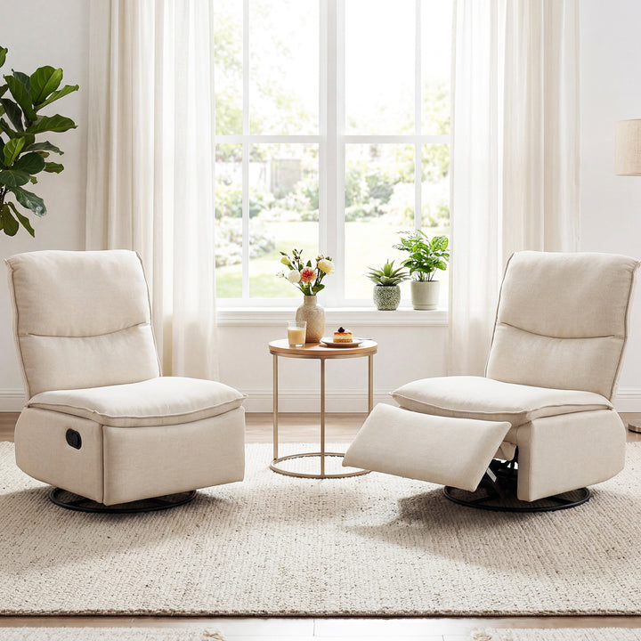 Giantex Swivel Rocking Recliner | 360° Reclining Rocker Chair with Adjustable Cushioned Back