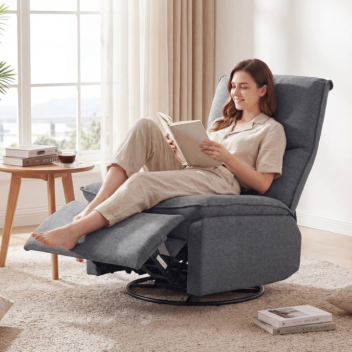 Giantex Swivel Rocking Recliner | 360° Reclining Rocker Chair with Adjustable Cushioned Back