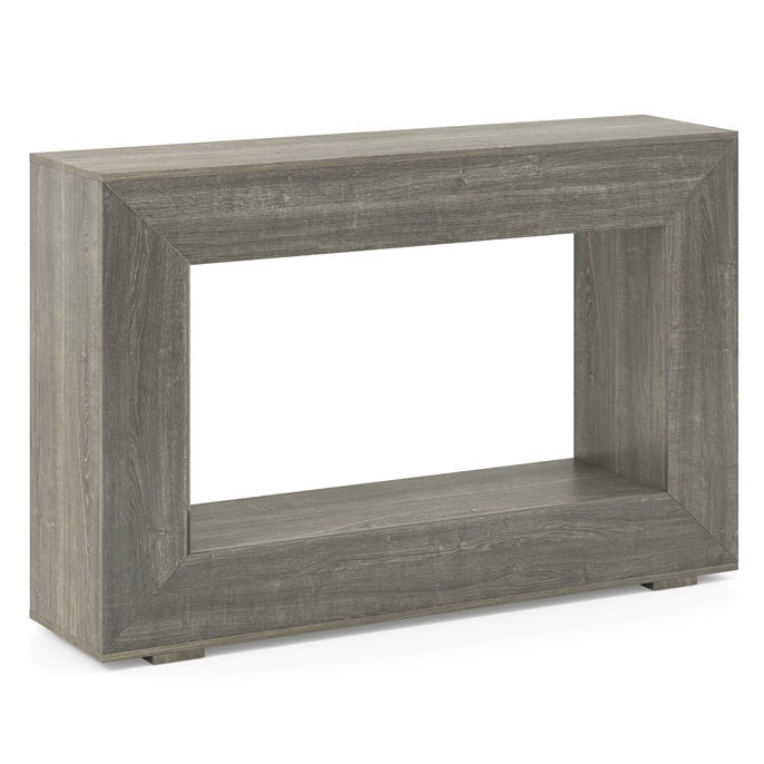 GIANTEX 47" Farmhouse Console Table, 2-Tier Entryway Table | Wooden Narrow Sofa Table Behind Couch with Open Storage Shelf for Living Room