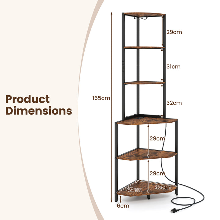 Giantex 6-Tier Kitchen Corner Shelf with 16 Color LED Lights