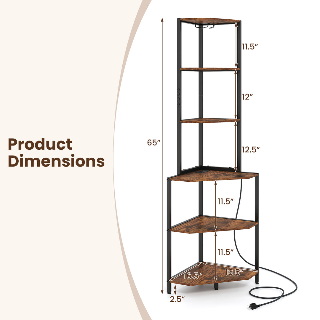 Giantex 6-Tier Kitchen Corner Shelf with 16 Color LED Lights