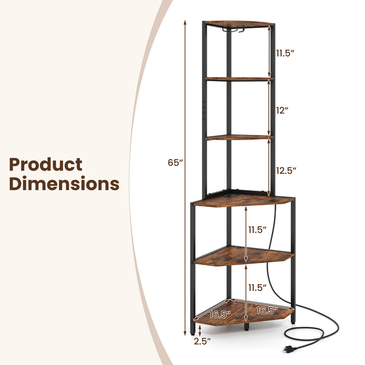 Giantex 6-Tier Kitchen Corner Shelf with 16 Color LED Lights