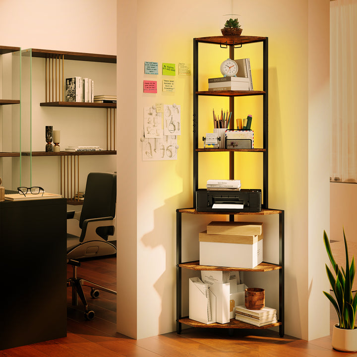 Giantex 6-Tier Kitchen Corner Shelf with 16 Color LED Lights