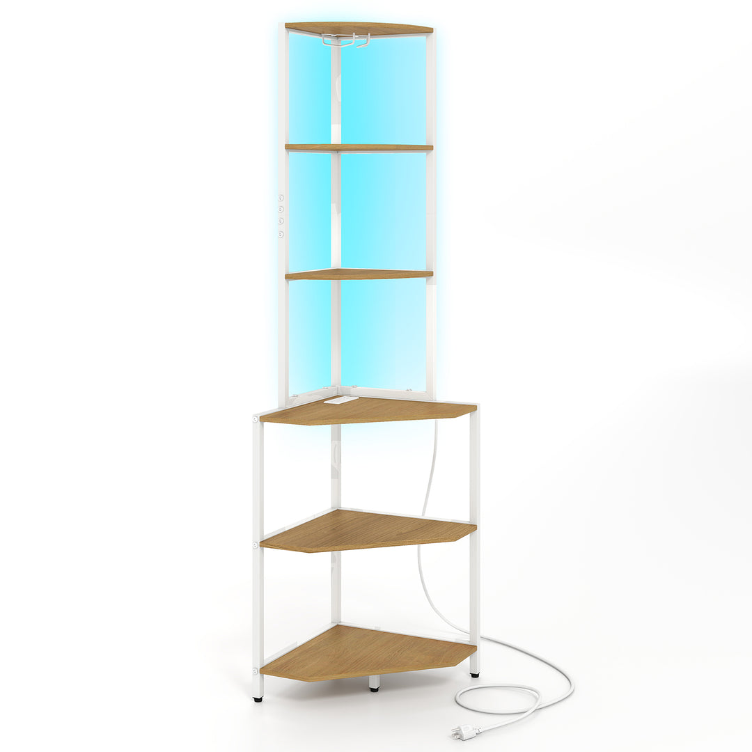 Giantex 6-Tier Kitchen Corner Shelf with 16 Color LED Lights
