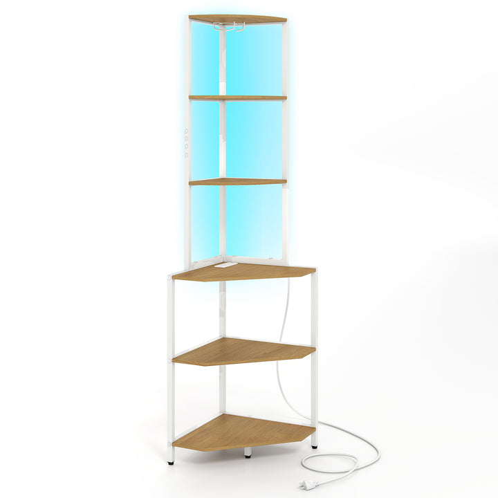 Giantex 6-Tier Kitchen Corner Shelf with 16 Color LED Lights