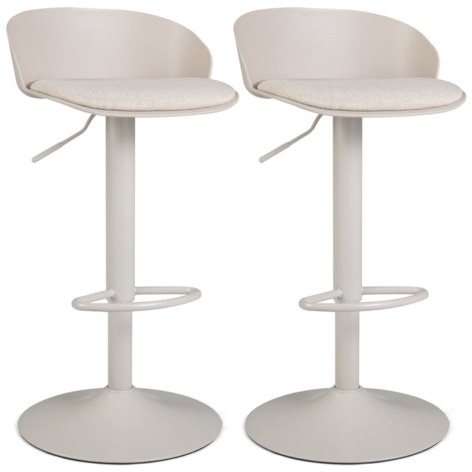 GIANTEX Swivel Bar Stools Linen Fabric Bar Chairs