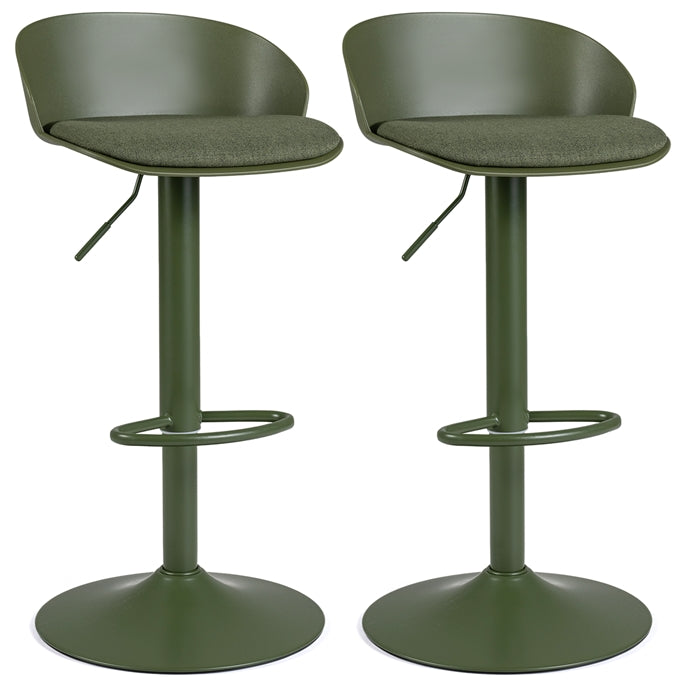 GIANTEX Swivel Bar Stools Linen Fabric Bar Chairs
