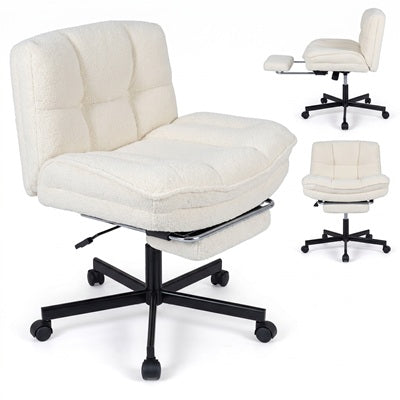 GIANTEX Low Back Criss Cross Office Chair w/Footrest 26" Wide Seat
