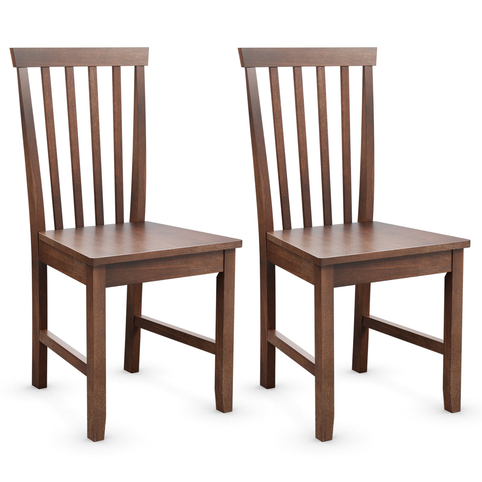 Giantex Set of 4/ 2 Dining Room Side Chair w/High Slat Back, Wood Legs