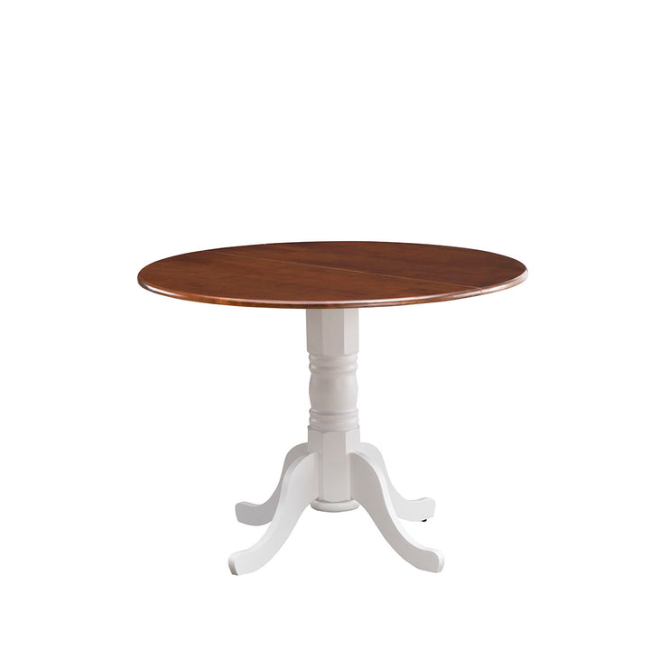 Giantex Wooden Dining Table, Dining Table with 40" D Round Tabletop & Curved Trestle Legs