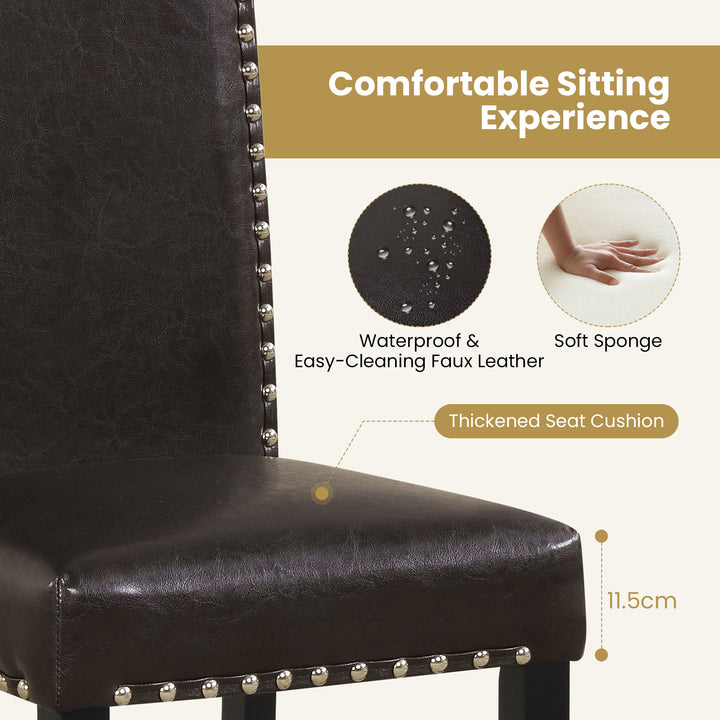 Giantex Dining Chairs Set of 2/4 with Solid Rubber &amp; Bent Wood Legs