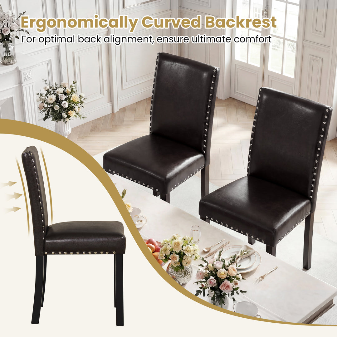 Giantex Dining Chairs Set of 2/4 with Solid Rubber &amp; Bent Wood Legs
