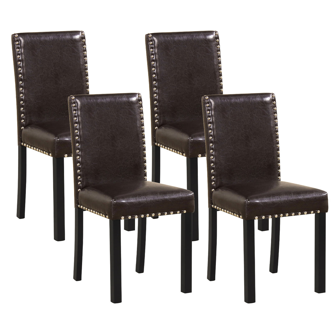 Giantex Dining Chairs Set of 2/4 with Solid Rubber &amp; Bent Wood Legs