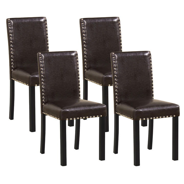 Giantex Dining Chairs Set of 2/4 with Solid Rubber &amp; Bent Wood Legs
