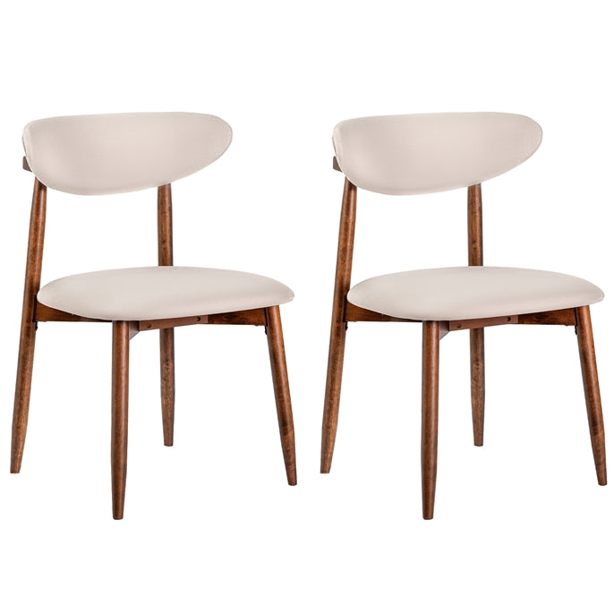 Giantex Modern Upholstered Wooden Dining Chairs with Fabric Padded Seat (2/4)