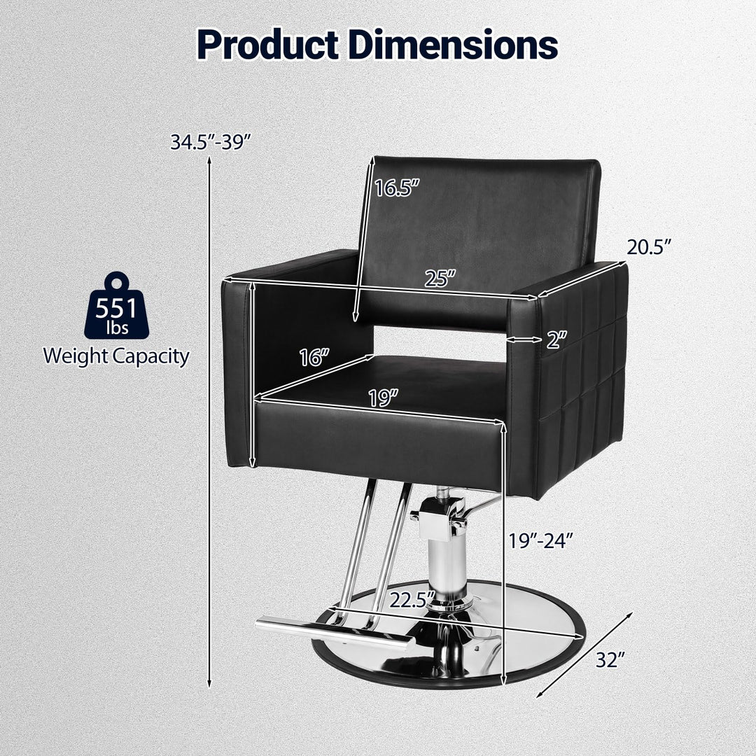 Giantex Hydraulic Salon Chair for Hair Stylist with 360° Swivel Lock &amp; Adjustable Height