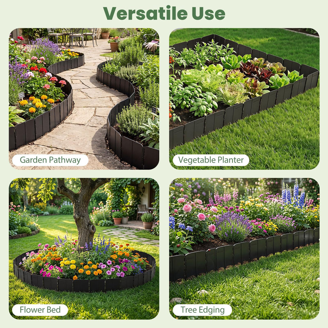 Giantex 70 Pcs Garden Landscape Edging Border with Interlocking Panels