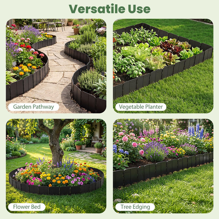 Giantex 70 Pcs Garden Landscape Edging Border with Interlocking Panels