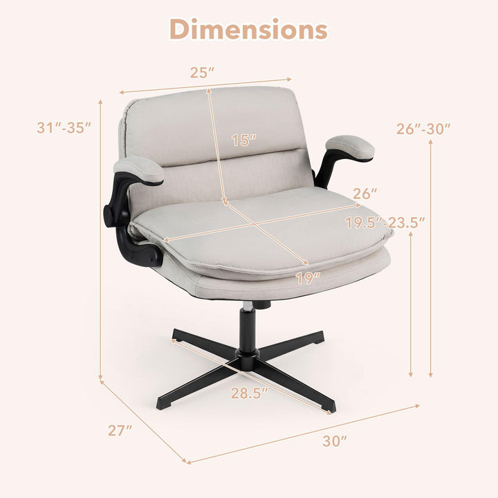 Giantex Ergonomic Cross Legged Office Desk Chair w/Wide Thick Padded Seat
