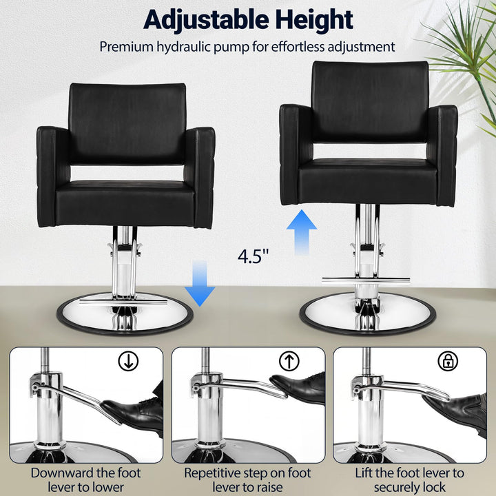 Giantex Hydraulic Salon Chair for Hair Stylist with 360° Swivel Lock &amp; Adjustable Height