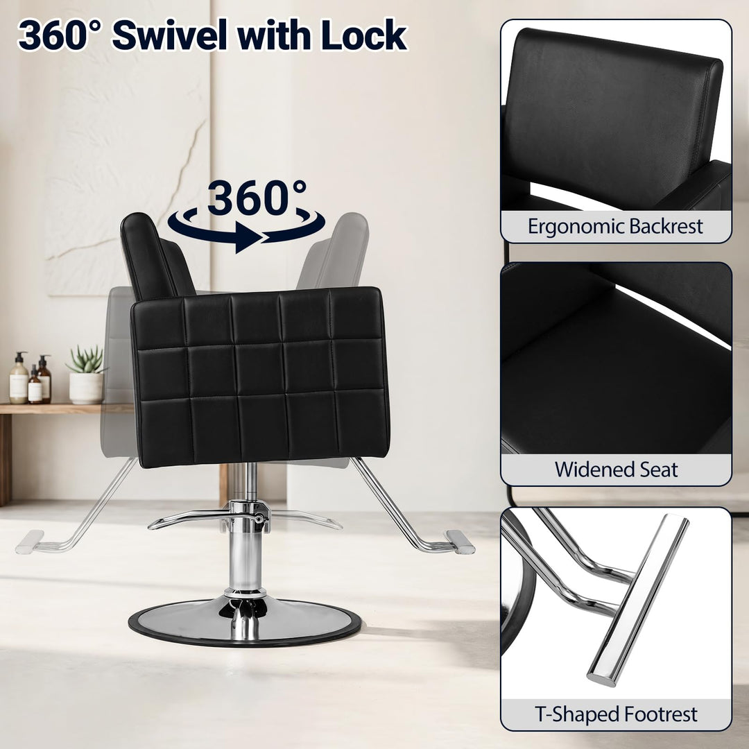 Giantex Hydraulic Salon Chair for Hair Stylist with 360° Swivel Lock &amp; Adjustable Height